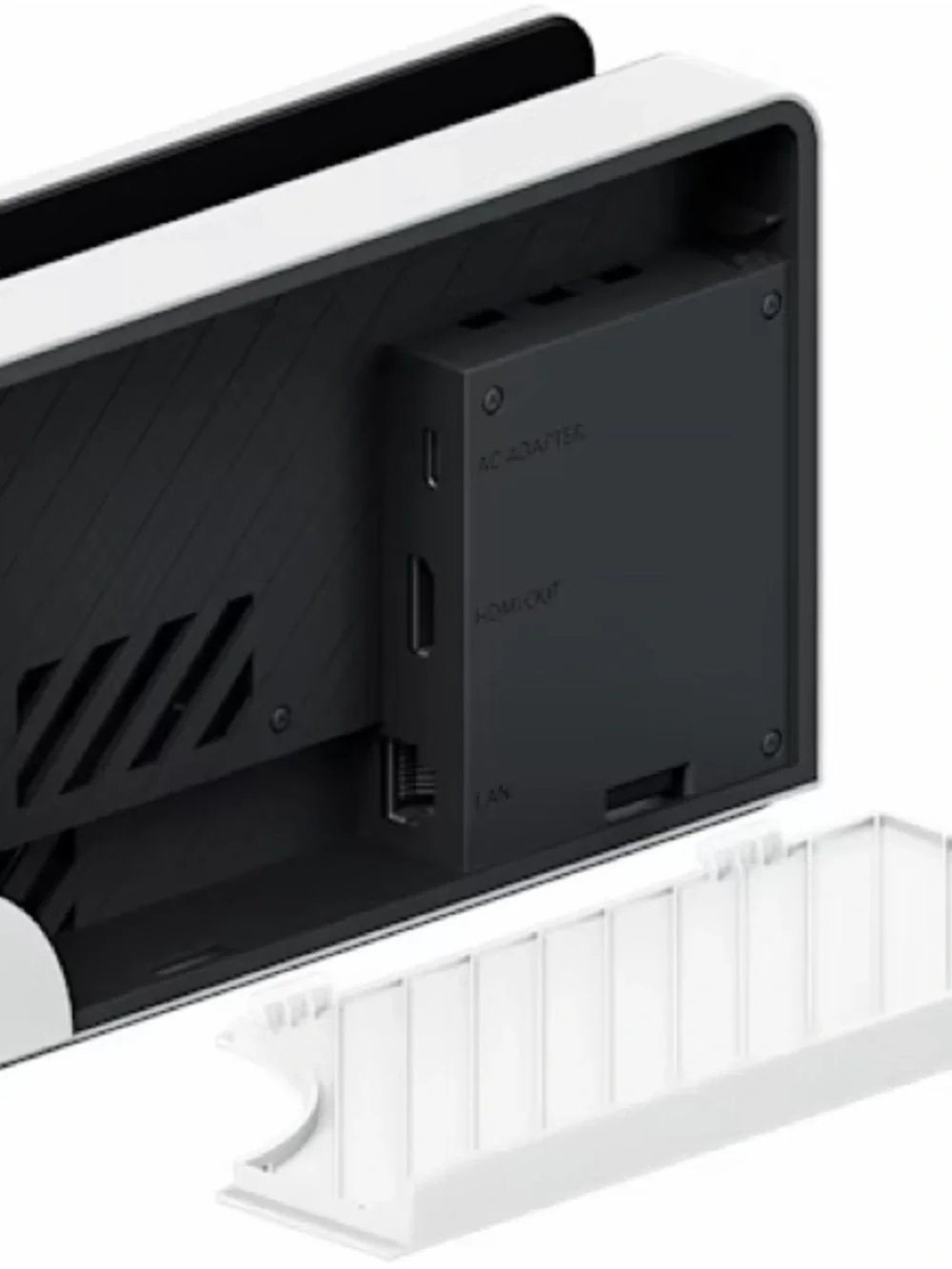 Nintendo OLED Model White Dock with Black Interior